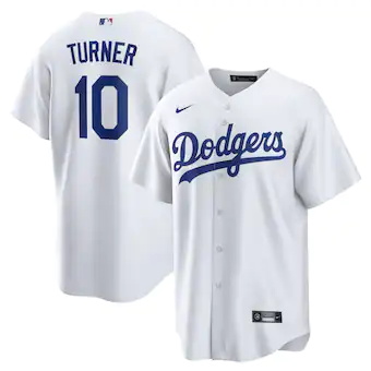 mens nike justin turner white los angeles dodgers home repl